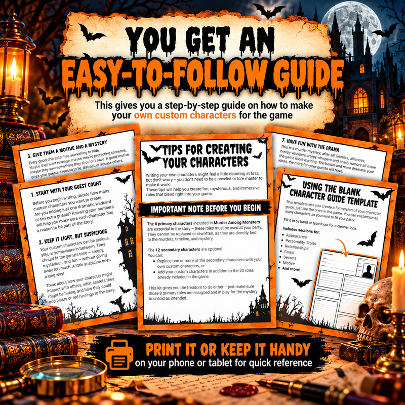 Murder Among Monsters DIY Host Kit – Custom Character Templates