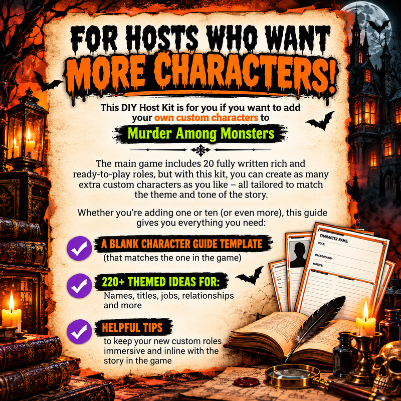 Murder Among Monsters DIY Host Kit – Custom Character Templates