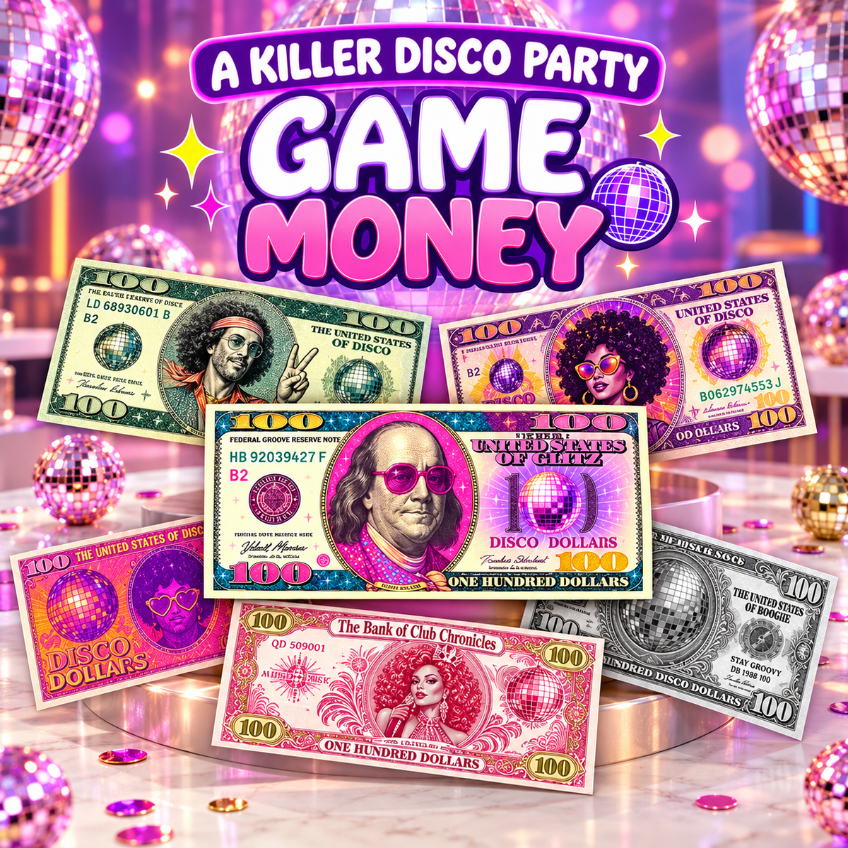 A Killer Disco Party Game Money – Printable Murder Mystery Party Props
