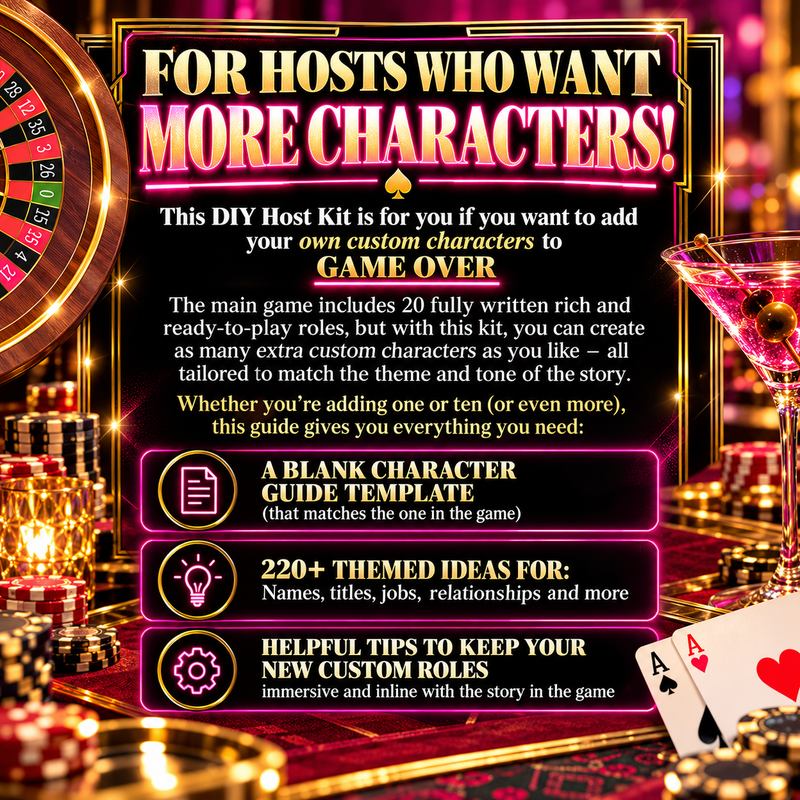 Game Over Party DIY Host Kit – Custom Character Templates