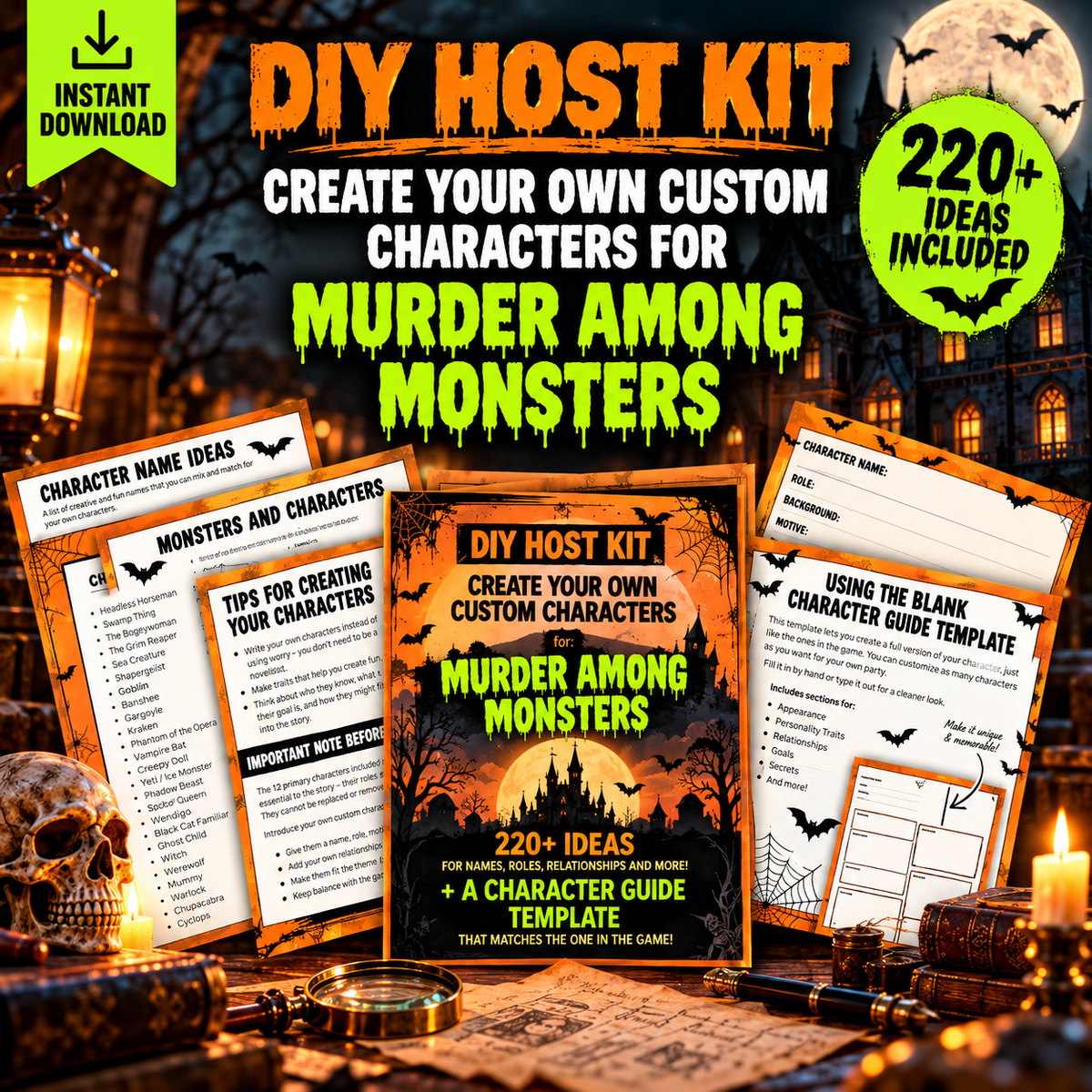 Murder Among Monsters DIY Host Kit – Custom Character Templates