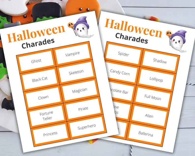Halloween Charades Game Printable β Fun Halloween Party Activity Cards & Instant Digital Download