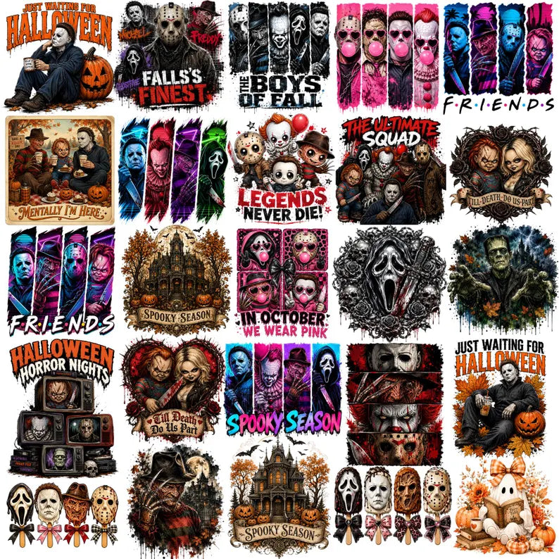 Halloween Horror Characters Design Bundle β Spooky Movie-Inspired Digital PNG Graphics Collection