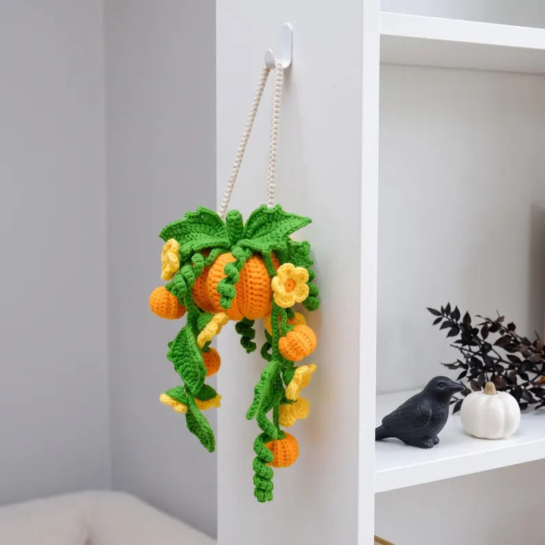 Halloween Crochet Pumpkin Hanging Decor β Handmade Fall Floral Decoration & DIY Pattern
