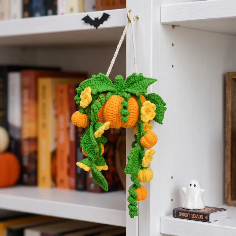Halloween Crochet Pumpkin Hanging Decor β Handmade Fall Floral Decoration & DIY Pattern