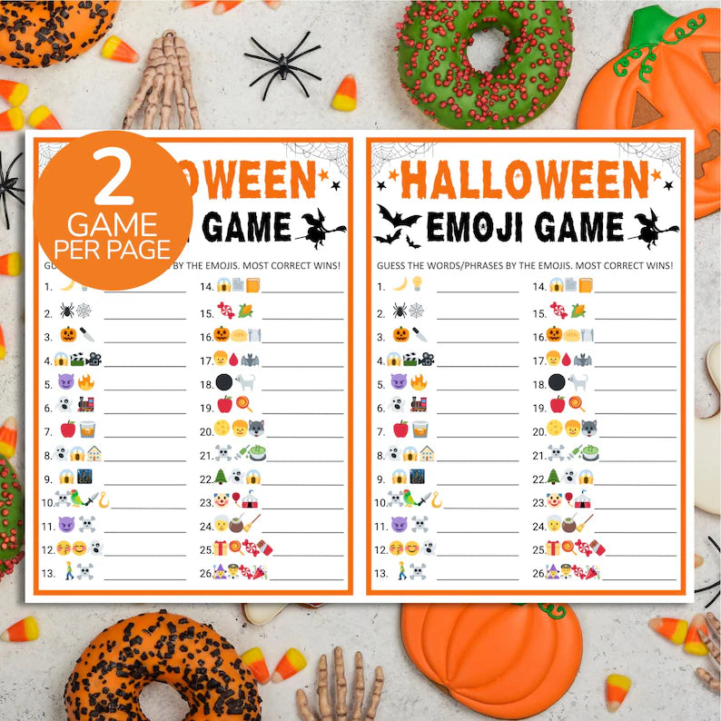 Halloween Emoji Game Printable β 26 Questions, Fun Party Activity & Digital Download PDF