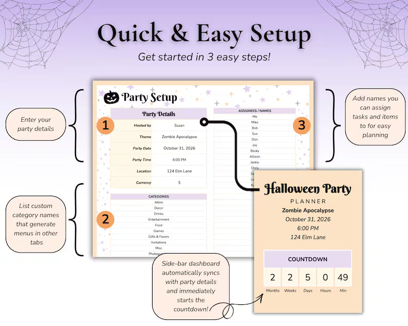 All-in-One Halloween Party Planner β Digital Budget Tracker, Guest List & Party Checklist