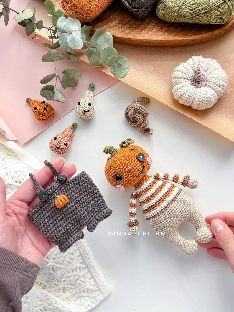 Cute Halloween Pumpkin Doll Crochet Pattern PDF β Amigurumi Fall Decoration DIY Tutorial
