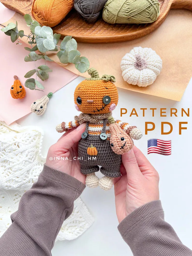 Cute Halloween Pumpkin Doll Crochet Pattern PDF β Amigurumi Fall Decoration DIY Tutorial