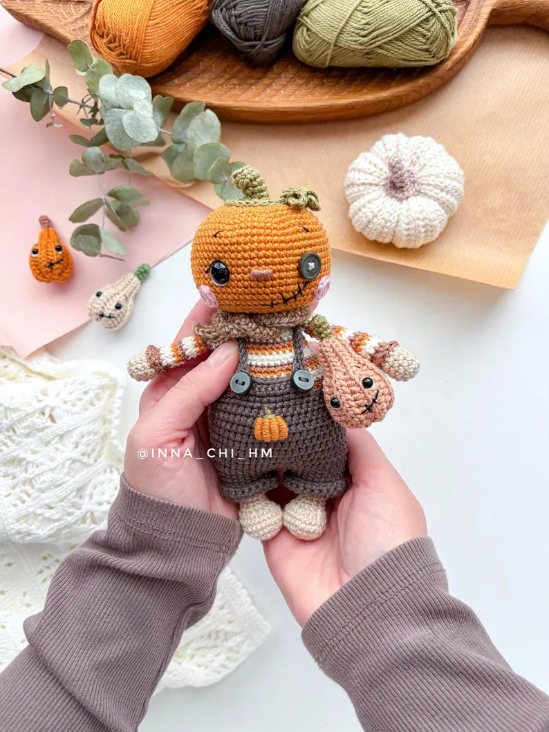 Cute Halloween Pumpkin Doll Crochet Pattern PDF β Amigurumi Fall Decoration DIY Tutorial