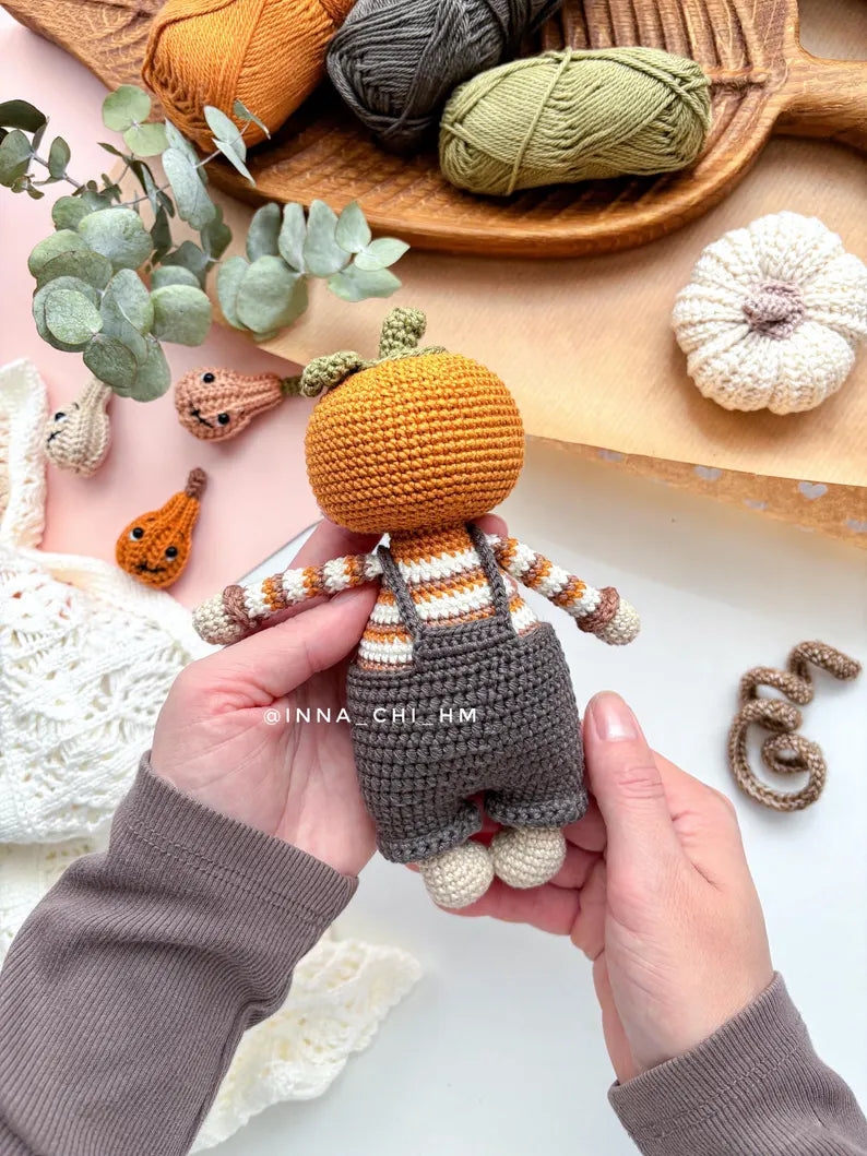 Cute Halloween Pumpkin Doll Crochet Pattern PDF β Amigurumi Fall Decoration DIY Tutorial