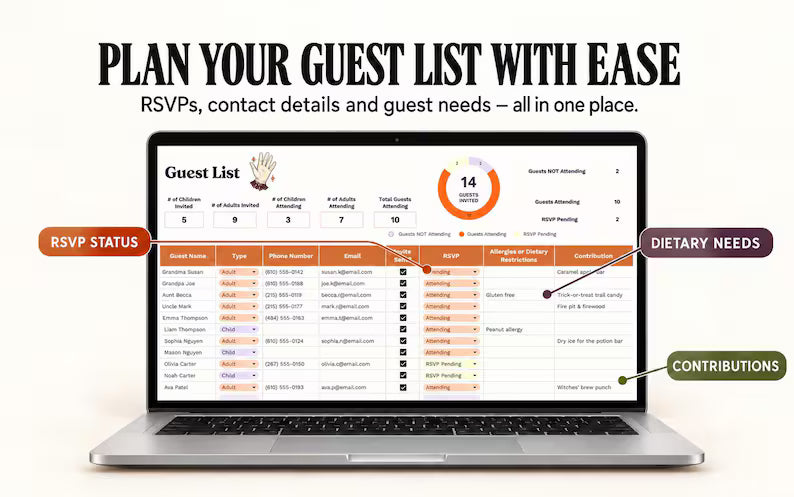 Halloween Party Planner β All-in-One Digital Party Organizer, Budget Tracker & Checklist