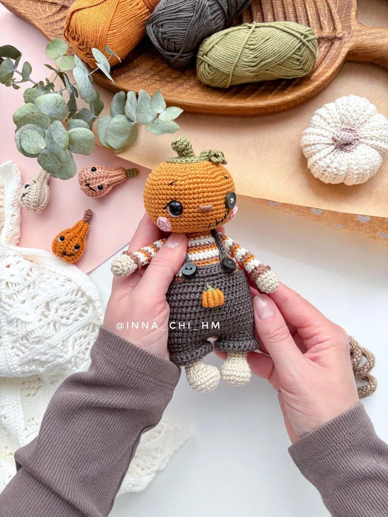 Cute Halloween Pumpkin Doll Crochet Pattern PDF β Amigurumi Fall Decoration DIY Tutorial