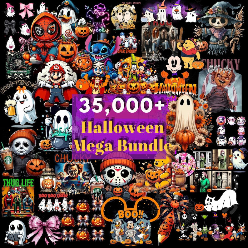 35,000+ Halloween Mega Bundle β Spooky Cartoon, Horror & Pumpkin Digital PNG Designs