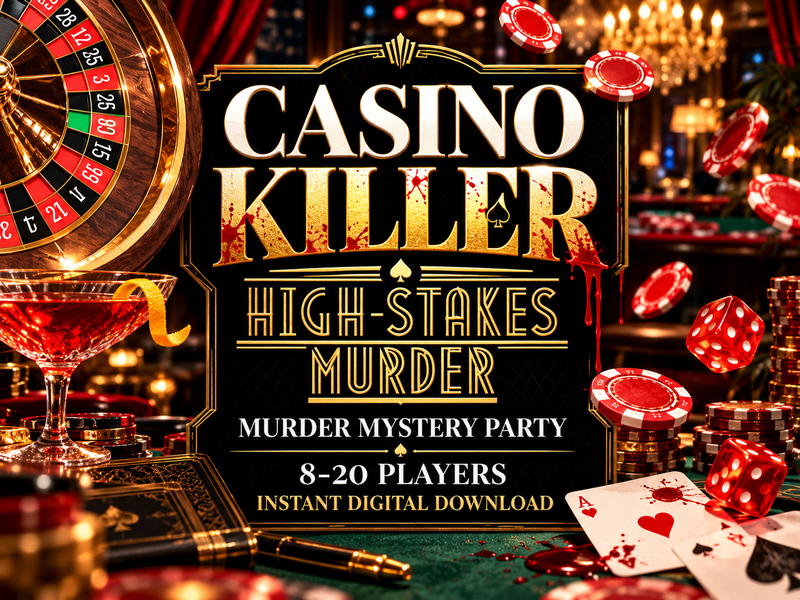 Casino Killer: High-Stakes Murder – Printable Casino Murder Mystery Party Game