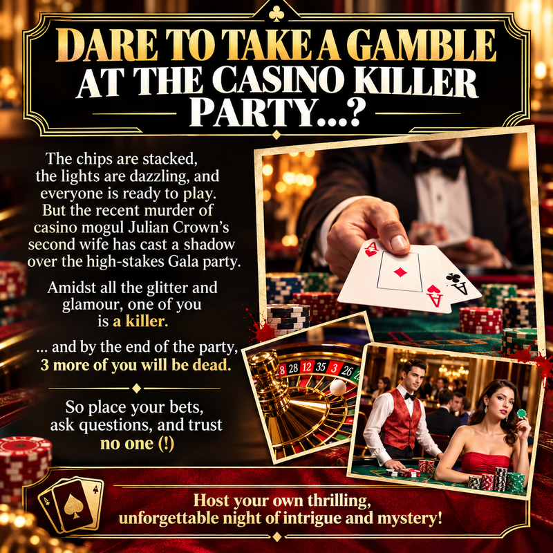 Casino Killer: High-Stakes Murder – Printable Casino Murder Mystery Party Game