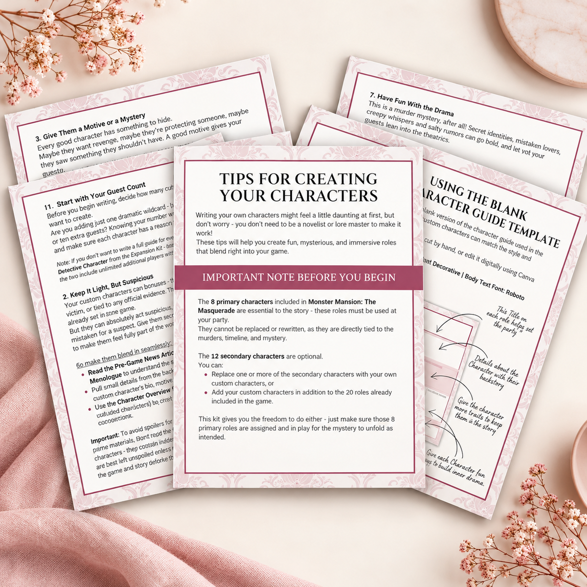 Monster Mansion Masquerade DIY Host Kit – Custom Character Templates