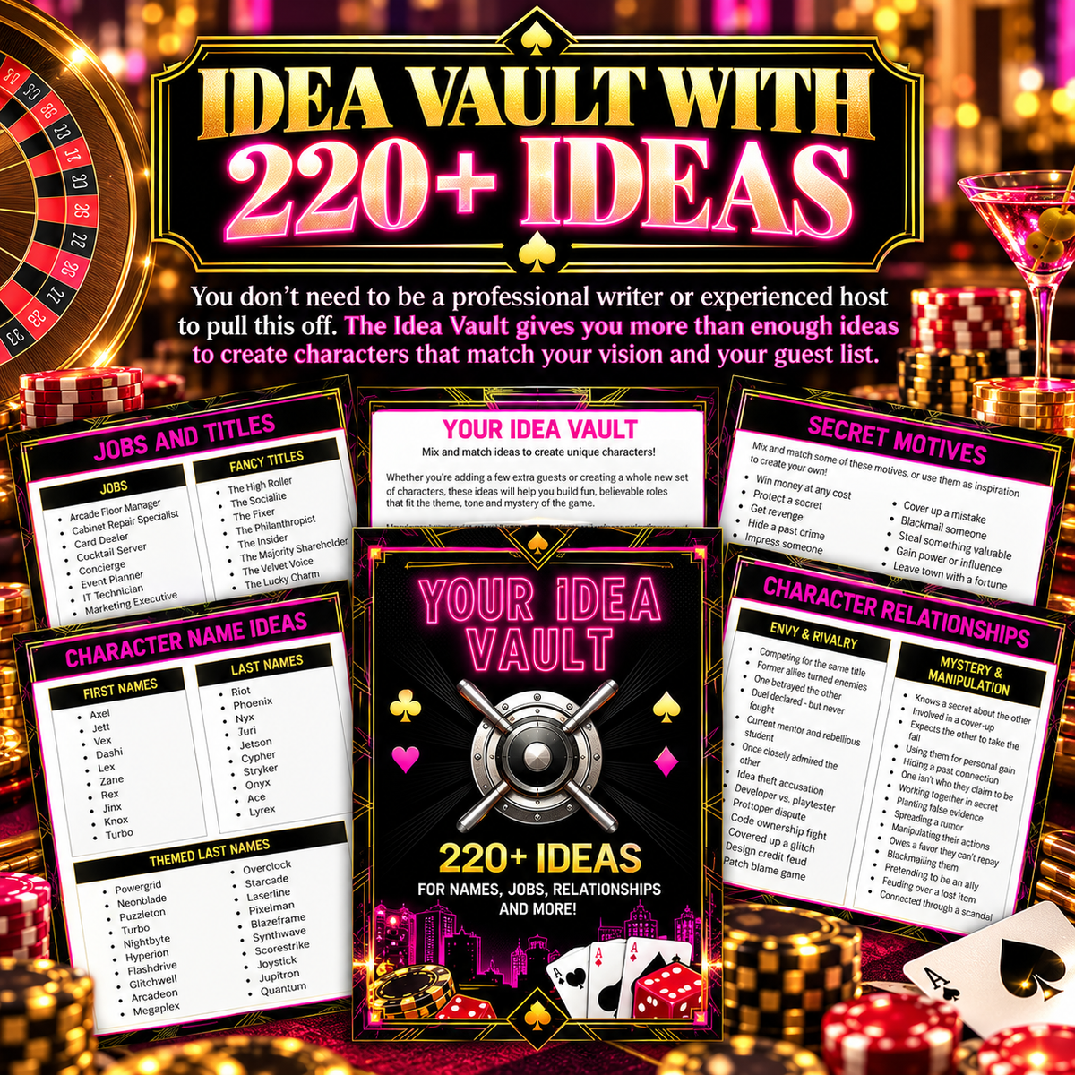 Game Over Party DIY Host Kit – Custom Character Templates