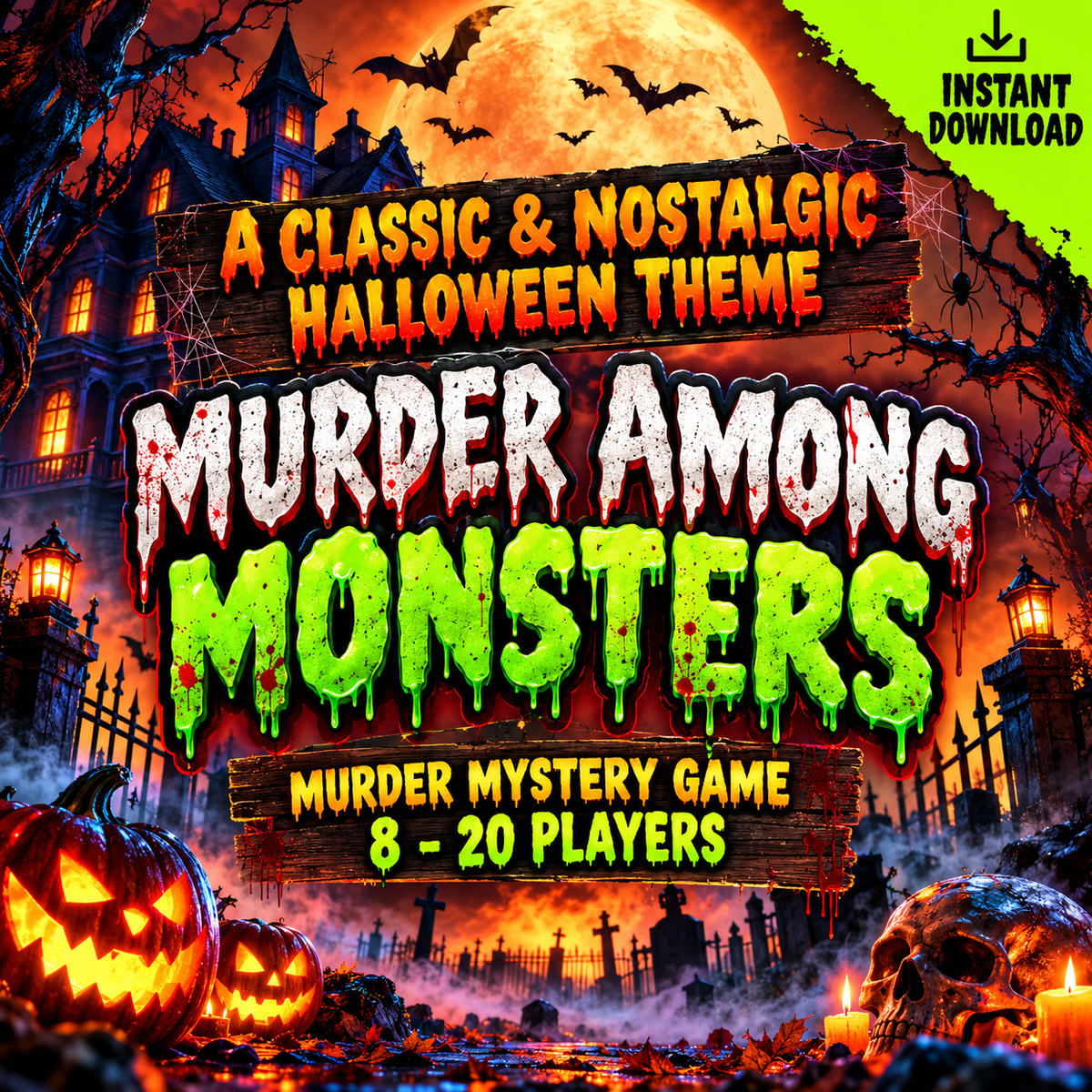 Murder Among Monsters – Classic Halloween Murder Mystery Party Game