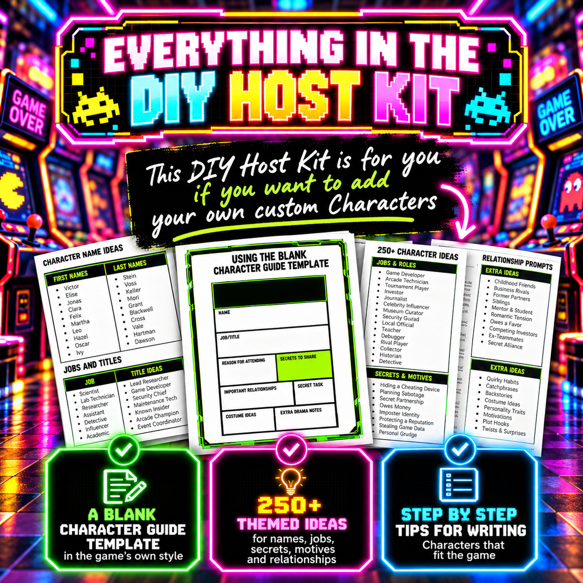 Who Killed Doctor Frankenstein? DIY Host Kit – Custom Character Templates