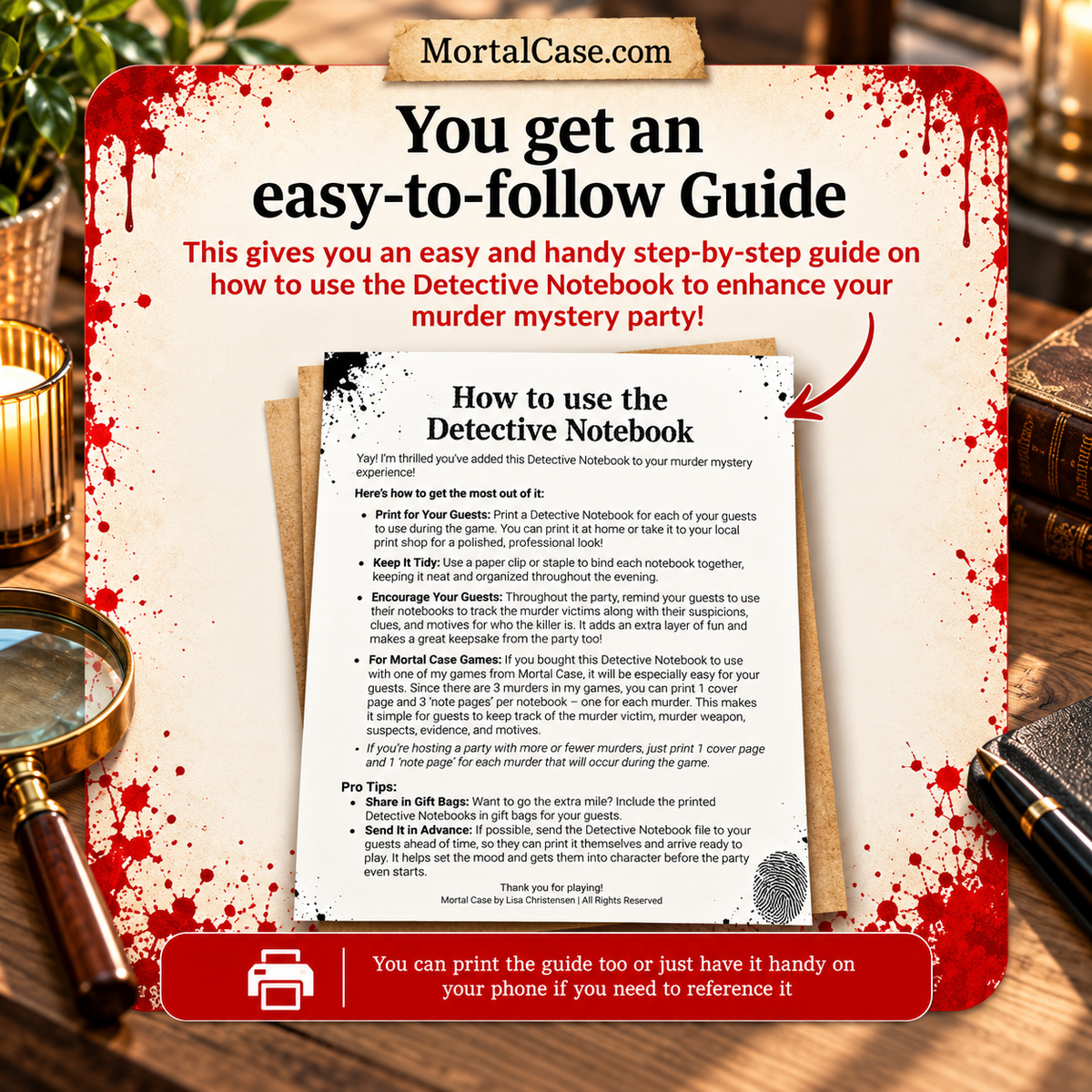 Printable Detective Notebook – Murder Mystery Game Notes PDF