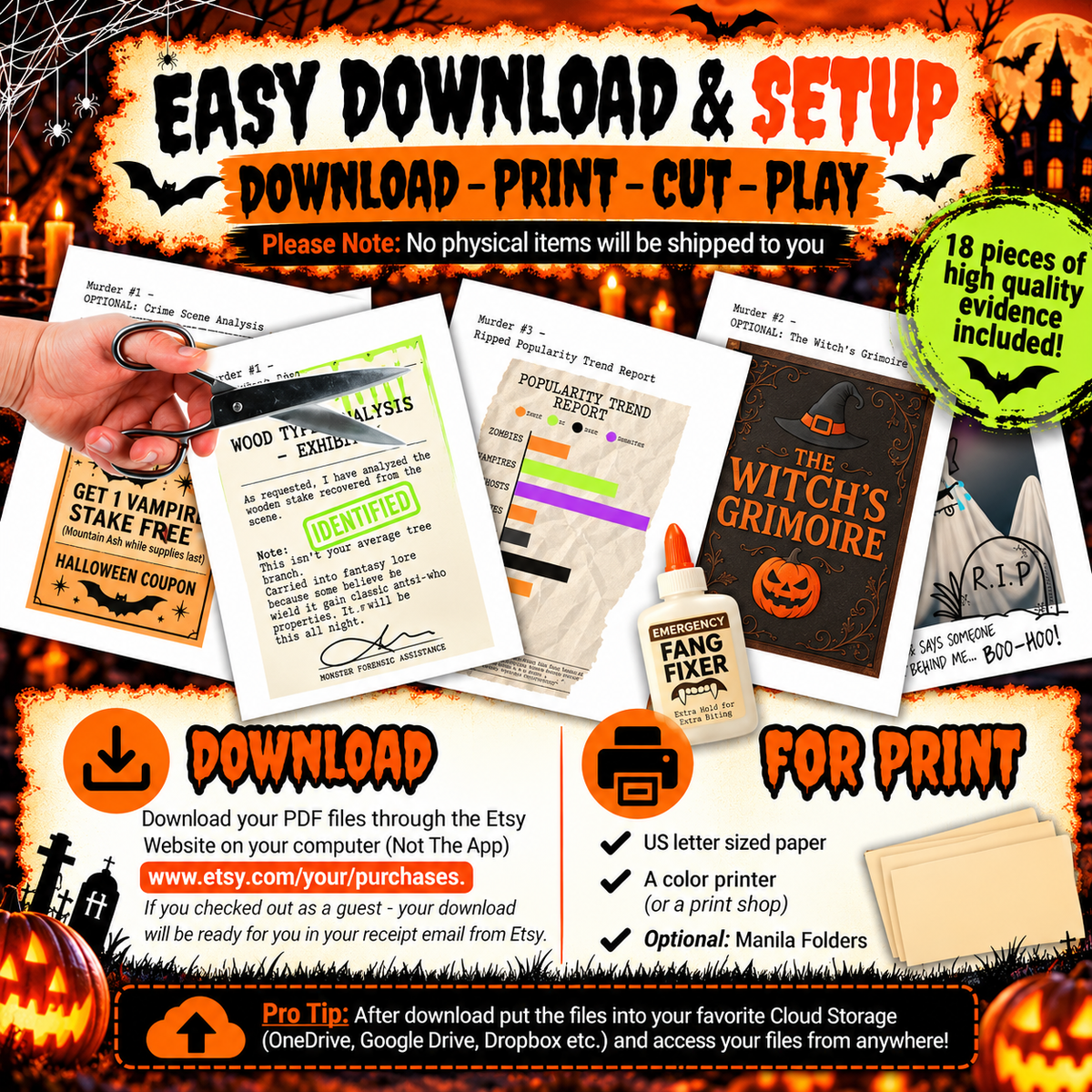 Murder Among Monsters – Classic Halloween Murder Mystery Party Game
