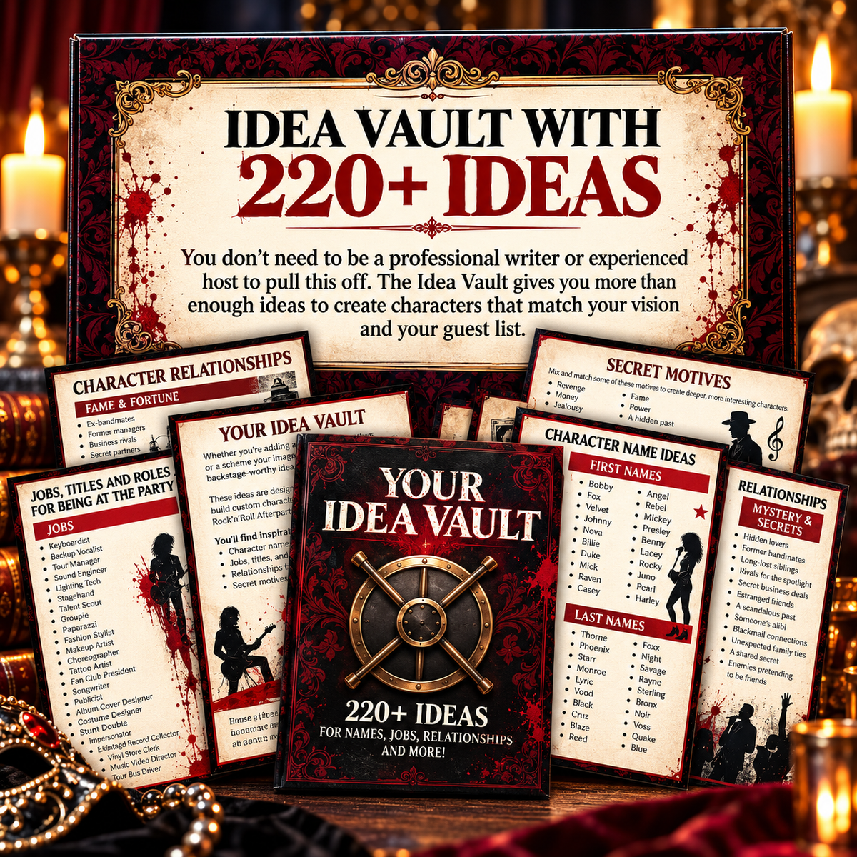 Murder at the Rock 'n' Roll After party DIY Host Kit – Custom Character Templates