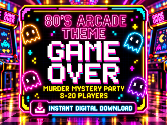 Game Over – 80s Retro Arcade Murder Mystery Party Game