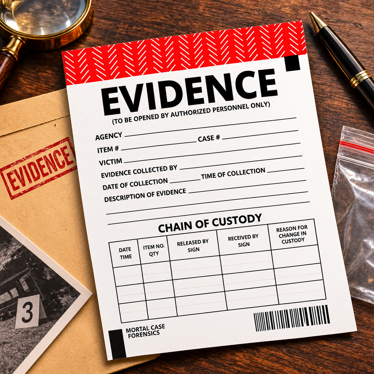 Printable Chain of Custody Evidence Template – Murder Mystery Game PDF