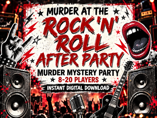 Murder at the Rock 'n' Roll Afterparty – Printable Murder Mystery Party Game