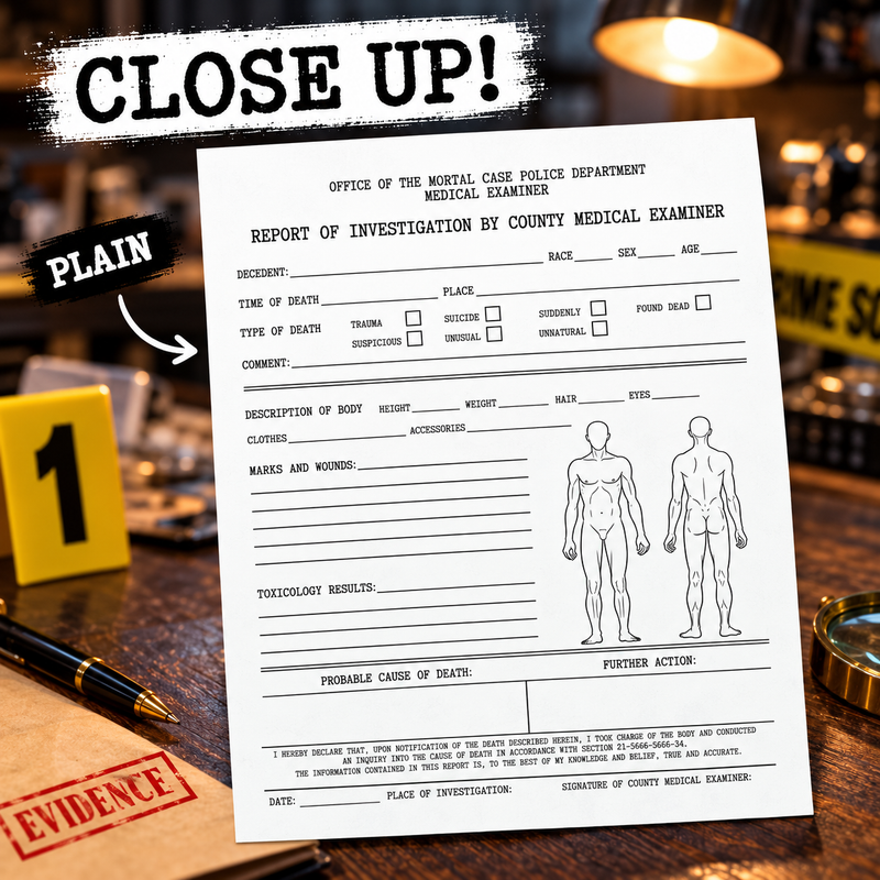 Printable Autopsy Report Template – Murder Mystery Game PDF