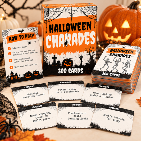 300 Printable Halloween Charades Cards Spooky Party Game PDF