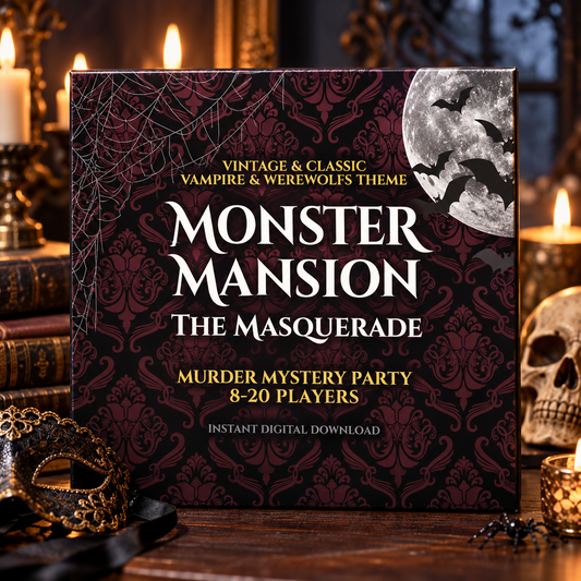Monster Mansion: The Masquerade – Vampire & Werewolf Murder Mystery Party Game