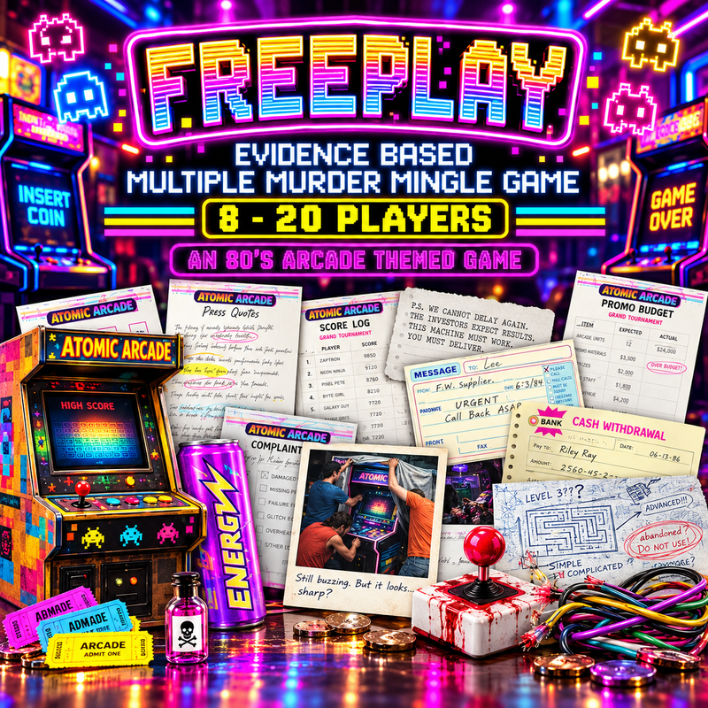 Game Over – 80s Retro Arcade Murder Mystery Party Game