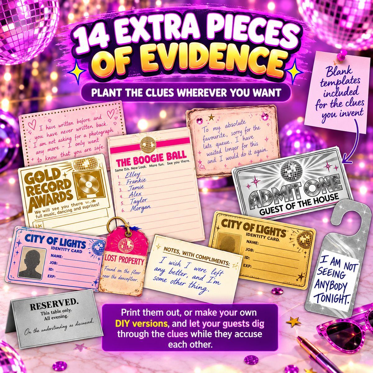 A Killer Disco Party Expansion Kit – Murder Mystery Party Game Add-On & Extra Guest