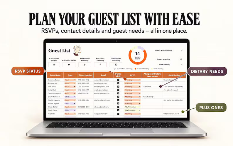 Halloween Party Planner – All-in-One Digital Party Organizer, Budget Tracker & Checklist