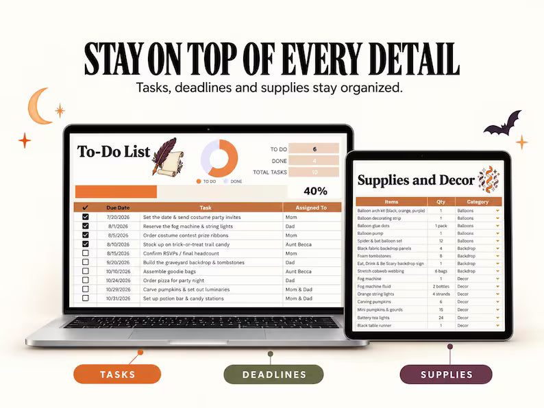 Halloween Party Planner – All-in-One Digital Party Organizer, Budget Tracker & Checklist