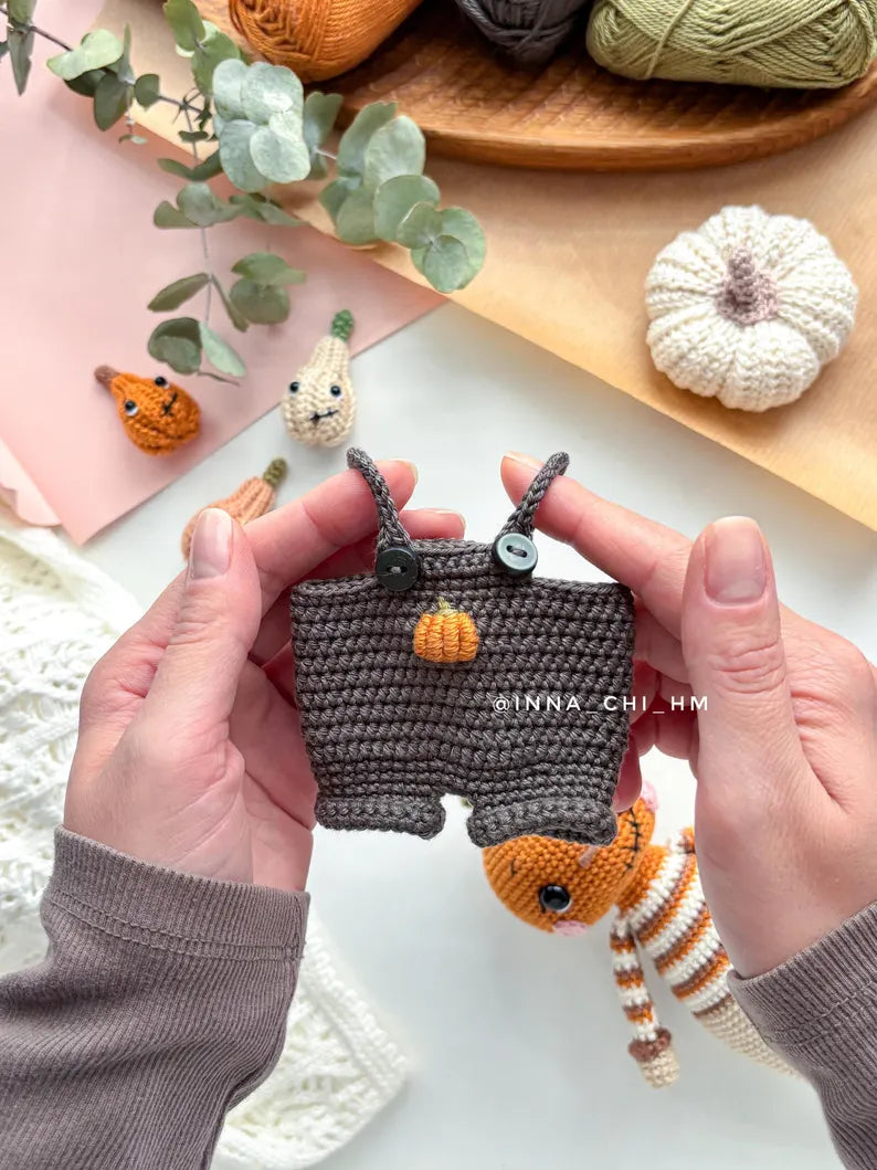 Cute Halloween Pumpkin Doll Crochet Pattern PDF – Amigurumi Fall Decoration DIY Tutorial