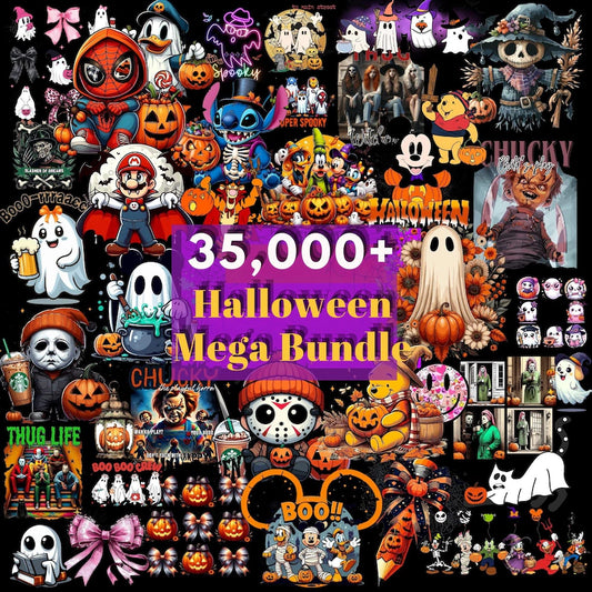 35,000+ Halloween Mega Bundle – Spooky Cartoon, Horror & Pumpkin Digital PNG Designs